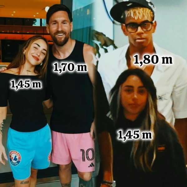 Sự khác biệt về chiều cao là 36 cm! Yamal tăng cao từ 10cm đến 1 mét 81, và bạn gái của anh ấy chỉ c